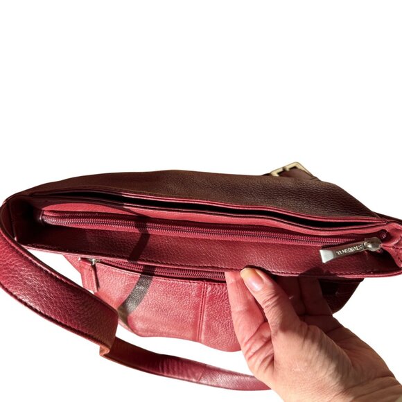 Stone and Co Leather Crossbody Bag Burgundy Adjustable Strap Y2K Era - Picture 5 of 16